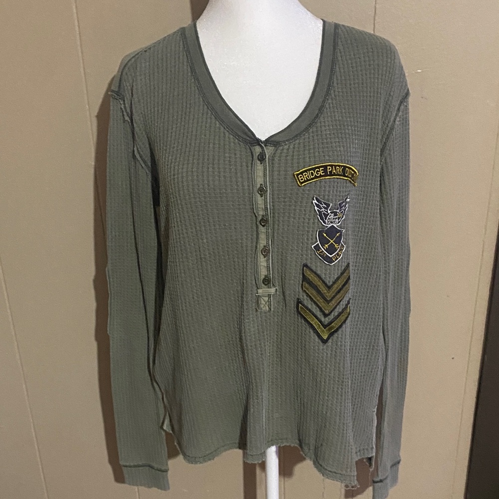 We The Free Long Sleeve Henley with Patches